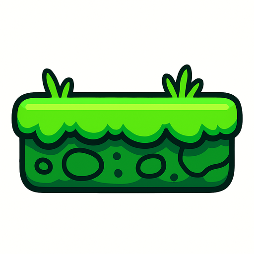 green platform.
In-Game asset.  2d.  High contrast.  No shadows