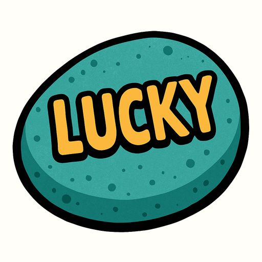 lucky pebble.
In-Game asset.  2d.  High contrast.  No shadows