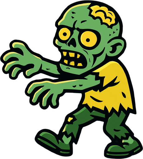 Zombi.
In-Game asset.  2d.  High contrast.  No shadows