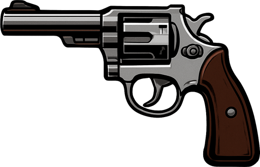 Revolver realista.
In-Game asset.  2d.  High contrast.  No shadows