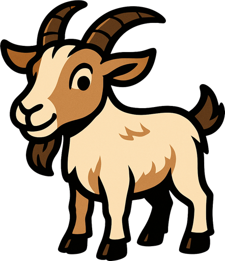 Goat.
In-Game asset.  2d.  High contrast.  No shadows