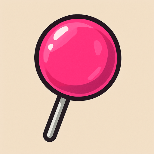 gerçekçi bir şeker. yuvarlak bir şeker ve pembe renk..
In-Game asset.  2d.  High contrast.  No shadows