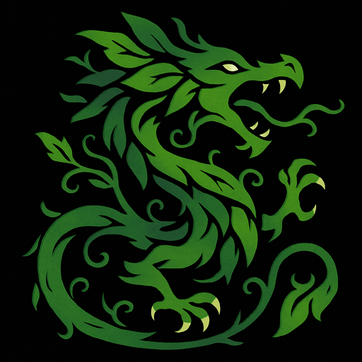 Dragon végétal et du vide.
In-Game asset.  2d.  High contrast.  No shadows