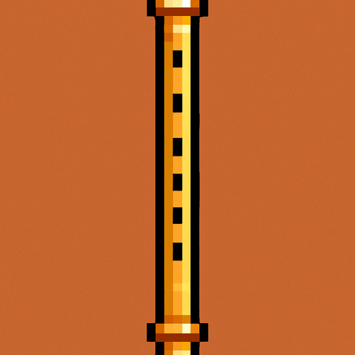flute pixel art 2d vertical.
In-Game asset.  2d.  High contrast.  No shadows