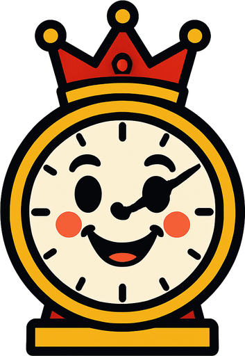 King clock smile face.
In-Game asset.  2d.  High contrast.  No shadows. Cartoon