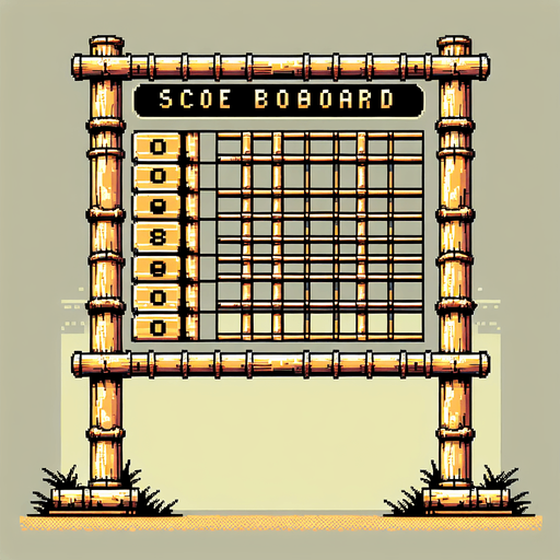 8-bit. cartoon. bamboo made scoreboard. empty. no shadow. in game asset. Single Game Texture. In-Game asset. 2d. Blank background. High contrast. No shadows.