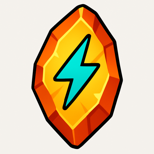 Pierre élément energie.
In-Game asset.  2d.  High contrast.  No shadows