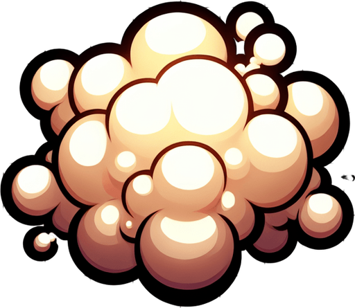 puff effect cartoon.
Single Game Texture. In-Game asset. 2d. Blank background. High contrast. No shadows.