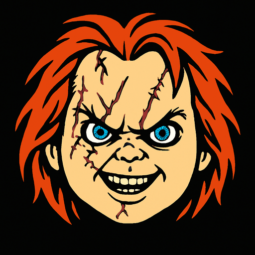 chucky head.
In-Game asset.  2d.  High contrast.  No shadows