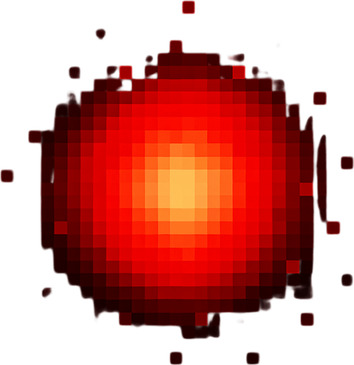 2d pixel high quality A red charcing glowing particle. Bright red core with subtle outer glow. 
Single Game Texture. In-Game asset. 2d. Blank background. High contrast. No shadows.