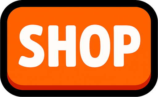 shop button.
In-Game asset.  2d.  High contrast.  No shadows