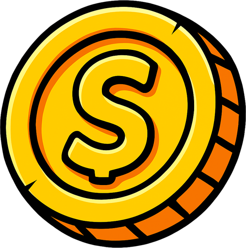 A coin.
In-Game asset.  2d.  High contrast.  No shadows