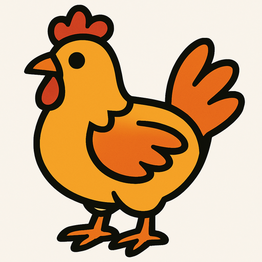 Chicken.
In-Game asset.  2d.  High contrast.  No shadows