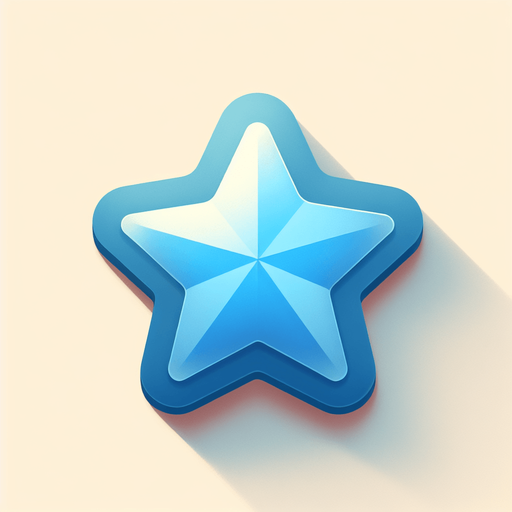 Una estrella redondita.
Single Game Texture.  In-Game asset.  2d.  Blank background.  High contrast.  No shadows