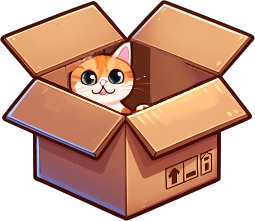 cute ginger cat peeking from a box.