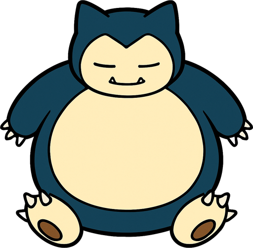 Snorlax, visto desde arriba.
In-Game asset.  2d.  High contrast.  No shadows