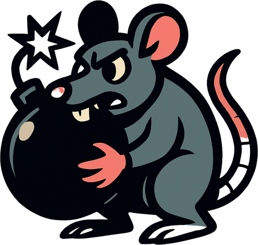 bomberRat.
In-Game asset.  2d.  High contrast.  No shadows