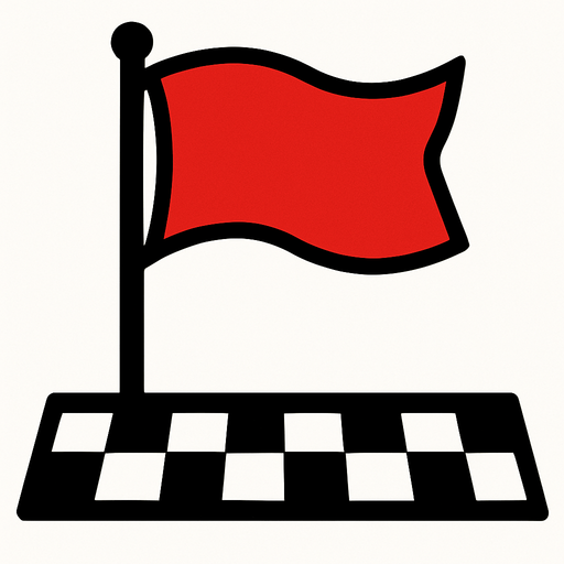 Que sea una bandera y que tenga como un piso como frametista de carrera algo así.
In-Game asset.  2d.  High contrast.  No shadows