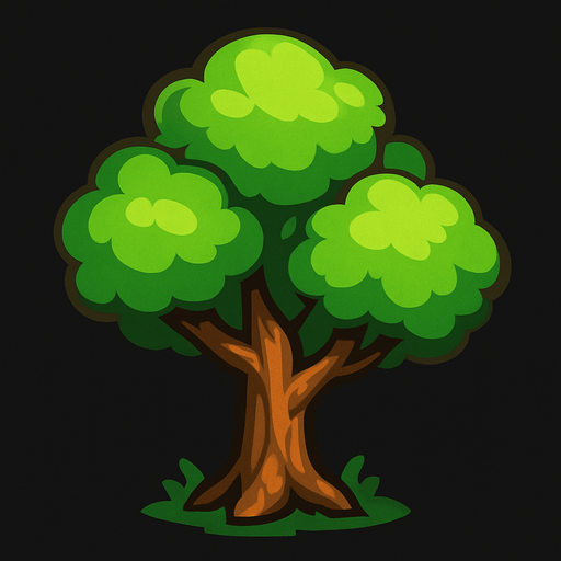 Tree.
In-Game asset.  2d.  High contrast.  No shadows