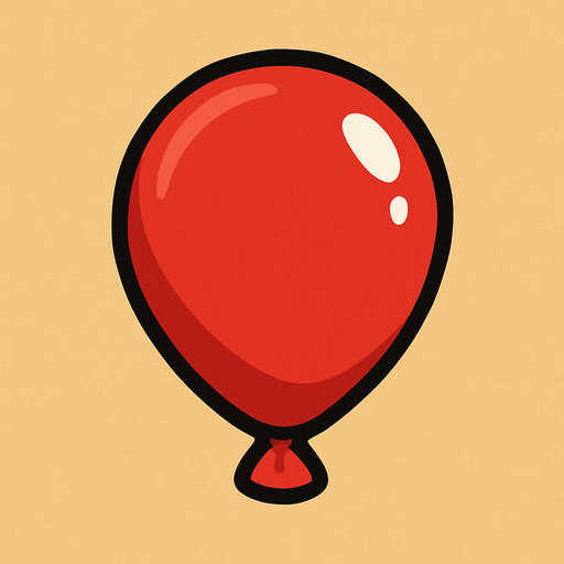 A red balloon without the string..
In-Game asset.  2d.  High contrast.  No shadows