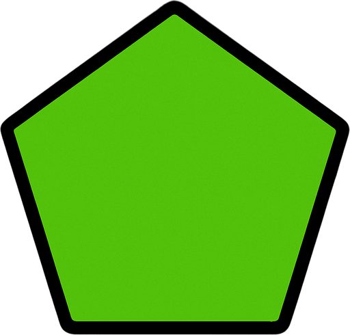 Pentagon, simple, #33cc00.
In-Game asset.  2d.  High contrast.  No shadows