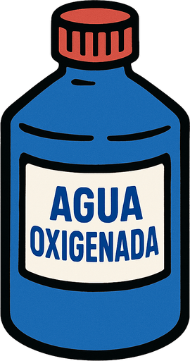 Un bote de agua oxigenada.
In-Game asset.  2d.  High contrast.  No shadows