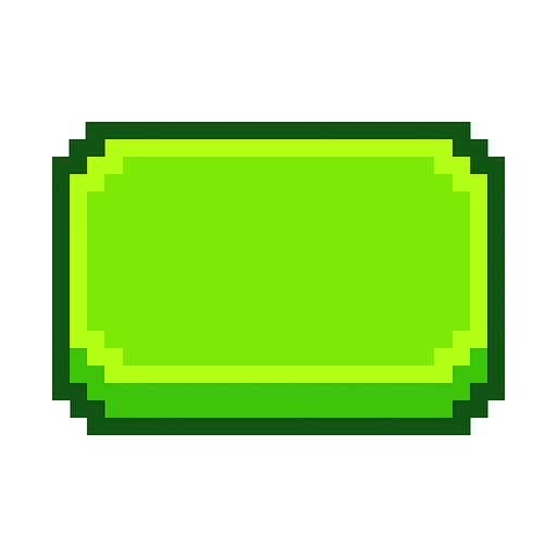 Button blank lime 2d pixilated topdown.
In-Game asset.  2d.  High contrast.  No shadows