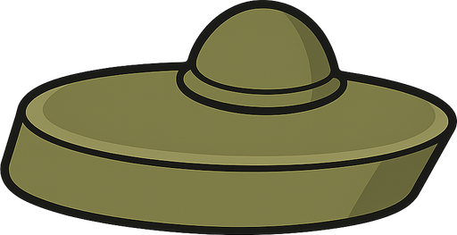 landmine. No background. Transparent background. Blank background. No shadows. 2d. In-Game asset. flat