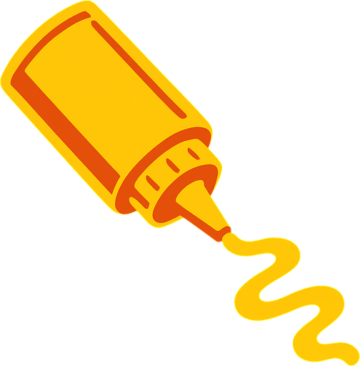 squirt mustard.
In-Game asset.  2d.  High contrast.  No shadows