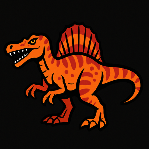 Spinosaurus.
In-Game asset.  2d.  High contrast.  No shadows