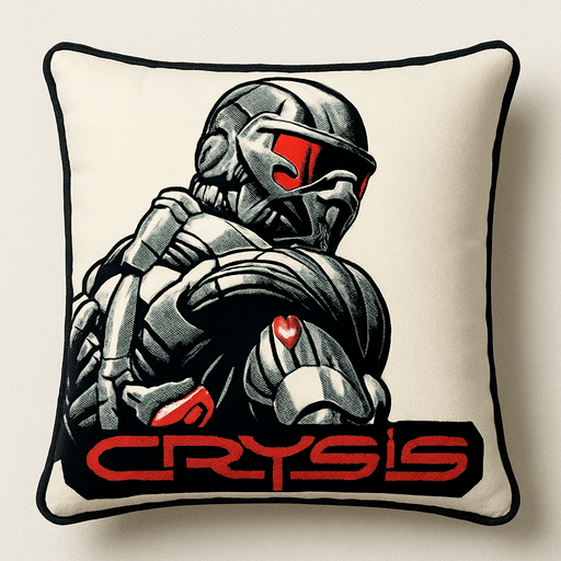 crysis oyunu karakteri resmi olan yastık.
In-Game asset.  2d.  High contrast.  No shadows