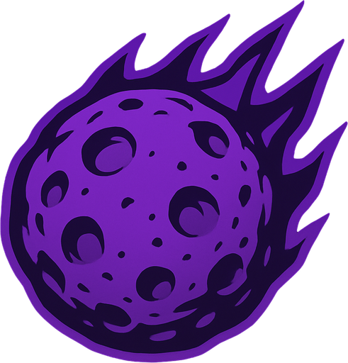 purple meteor ball no flame effect.
In-Game asset.  2d.  High contrast.  No shadows