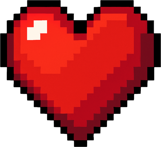 Make a good pixel 2d heart. Look s cool.
In-Game asset.  2d.  High contrast.  No shadows