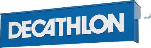 realistic photo of inside of a decathlon store