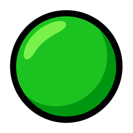 green ball.
In-Game asset.  2d.  High contrast.  No shadows