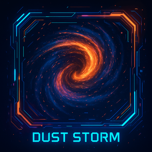 Ability icon 'Dust storm' . cyberpunk. abstract. Futuer. different colors. HD colors