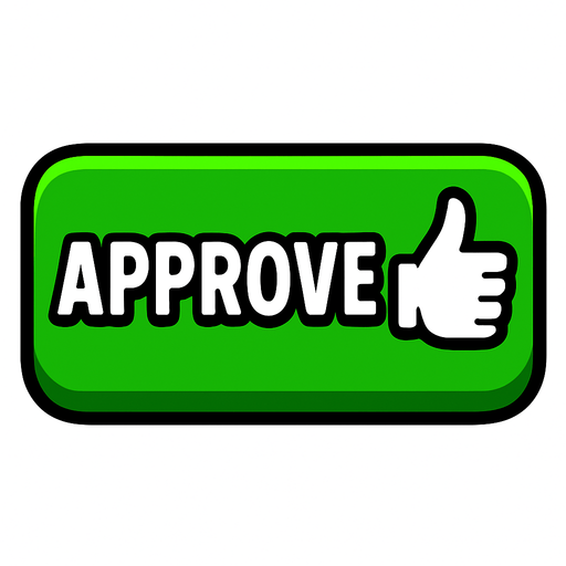 approval button.
In-Game asset.  2d.  High contrast.  No shadows