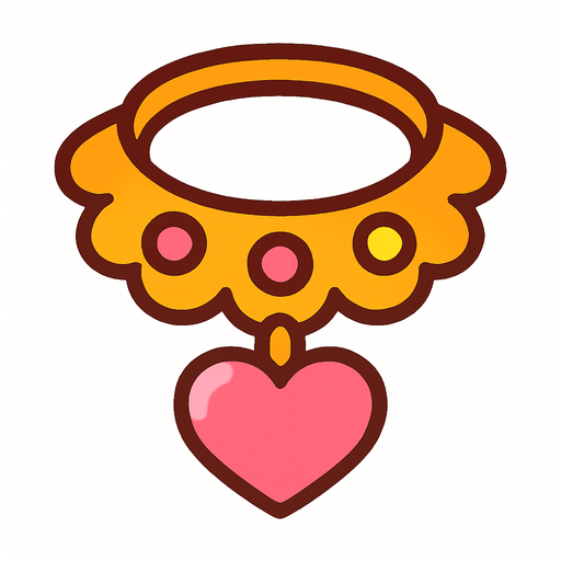 cute design accessory top view..
In-Game asset.  2d.  High contrast.  No shadows