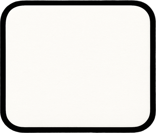 rectangulo Blanco con bordes redondeados. figura simple.
In-Game asset.  2d.  High contrast.  No shadows