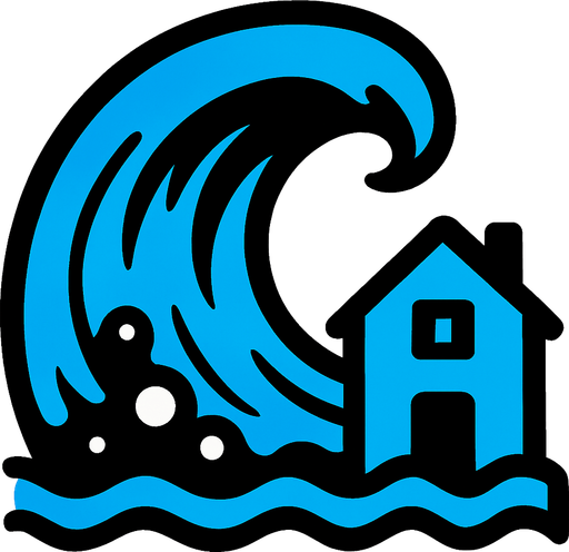 tsunami.
In-Game asset.  2d.  High contrast.  No shadows