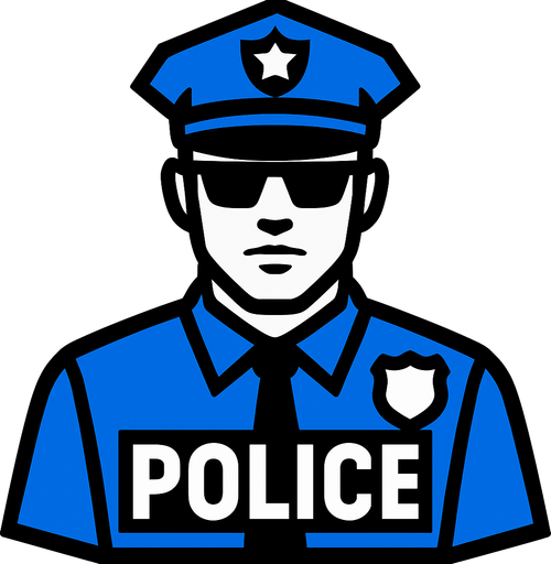 police.
In-Game asset.  2d.  High contrast.  No shadows