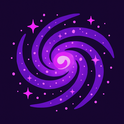 Purple galaxy.
In-Game asset.  2d.  High contrast.  No shadows