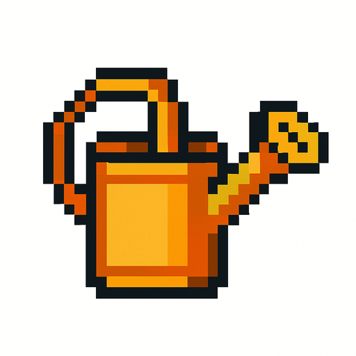 regadera de pixeles.
In-Game asset.  2d.  High contrast.  No shadows