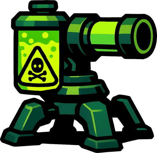 Acid turret.
In-Game asset.  2d.  High contrast.  No shadows