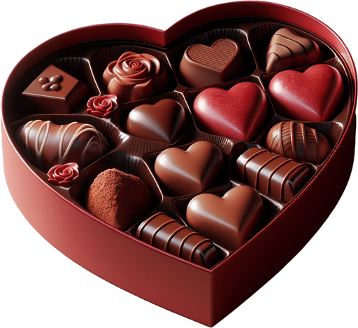 heart shaped red chocolate box
