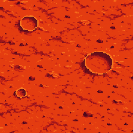 Pixel Mars zemini olsun. Top down olsun.
In-Game asset.  2d.  High contrast.  No shadows