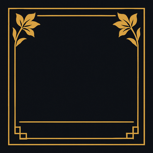 Fondo oscuro con dorado elegante.
In-Game asset.  2d.  High contrast.  No shadows