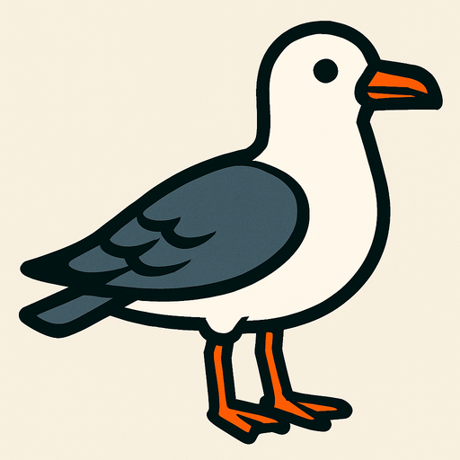 Martı.
In-Game asset.  2d.  High contrast.  No shadows