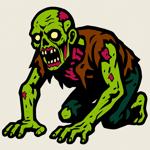 crawler zombie.
In-Game asset.  2d.  High contrast.  No shadows