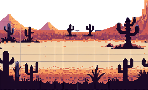 pixel art night-time desert.
Single Game Texture. In-Game asset. 2d. Blank background. High contrast. No shadows.